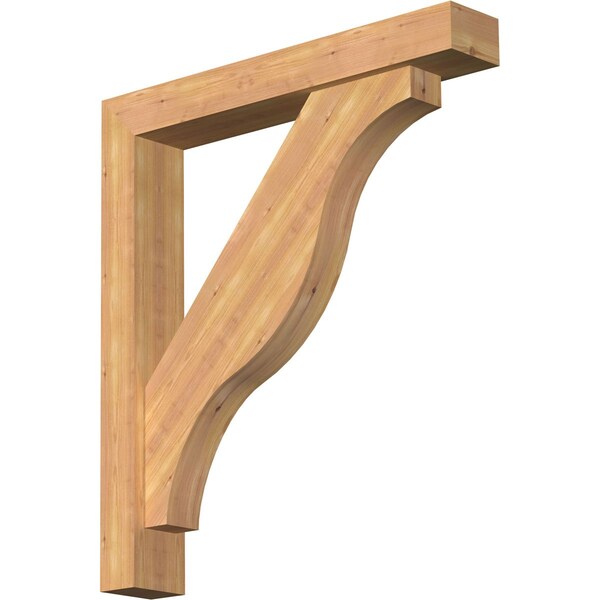 Ekena Millwork Funston Block Smooth Bracket w/ Offset Brace, Western Red Cedar, 5 1/2"W x 34"D x 38"H BKT0604X34X38FST05SWR - main